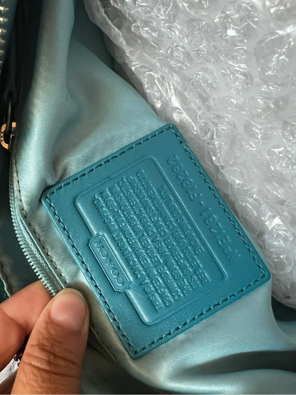 Vintage Aqua Teal Coach Dalton Patent Leather Shoulder bag.